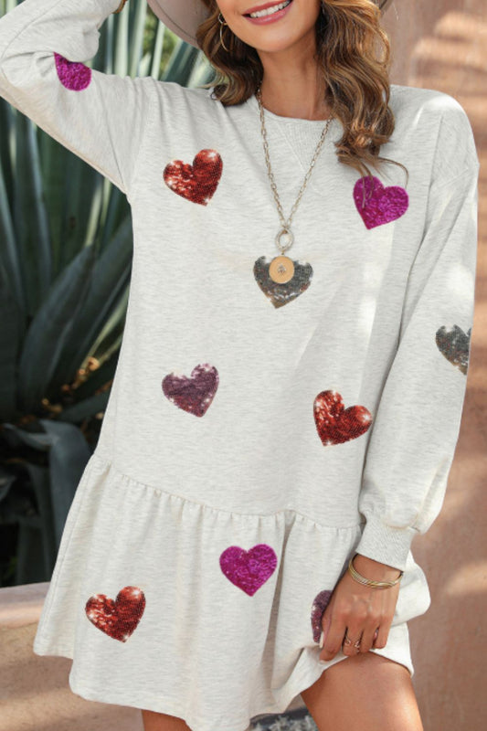 Sequin Heart Mini Dress