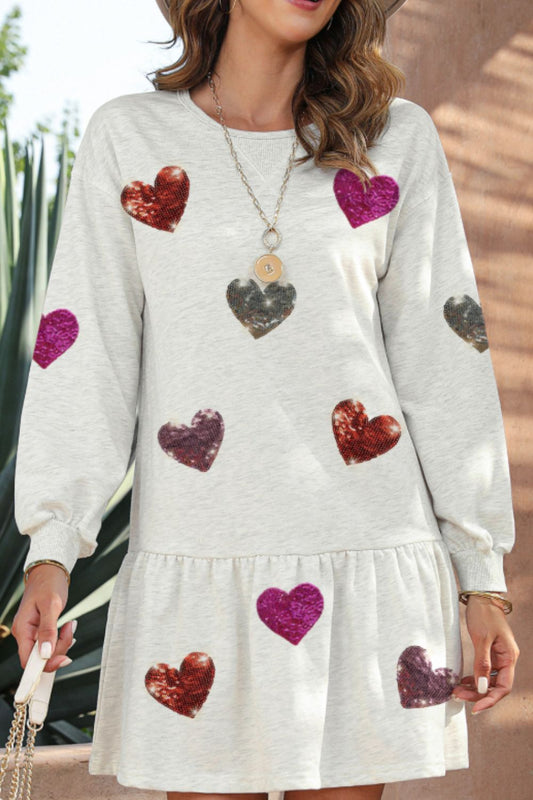 Sequin Heart Mini Dress