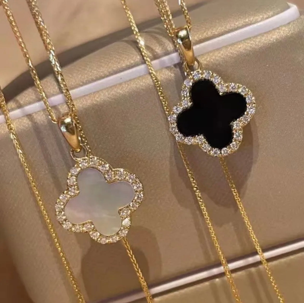 Pearl Shell Diamond Clover - Love. Luck. Hope & Faith