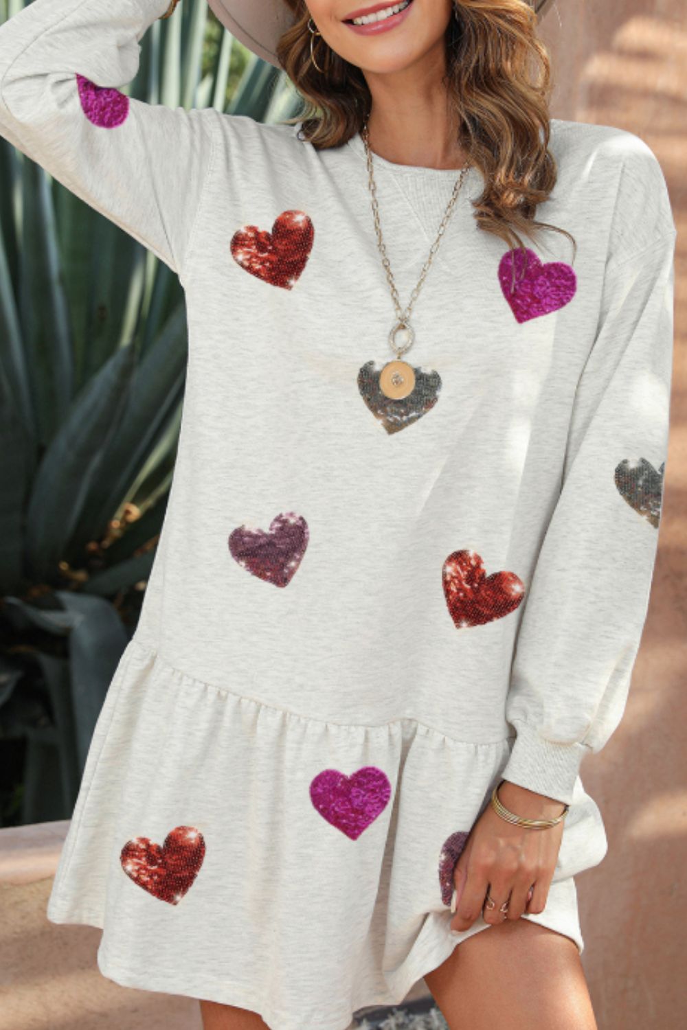 Sequin Heart Mini Dress